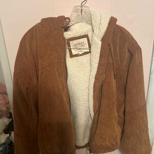 Ashley Brown Corduroy Jacket with Sherpa Lining